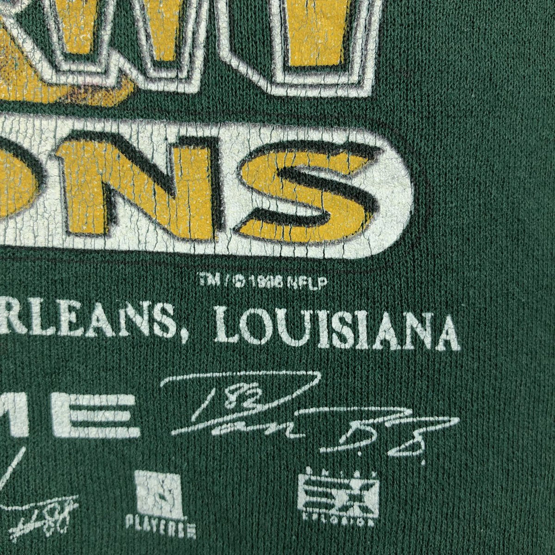 SANTEE NFL Green Bay Packers Print Sweatshirt, Made in USA, Men's Size L (Equivalent), Vintage polyester green type Vintage Second Hand