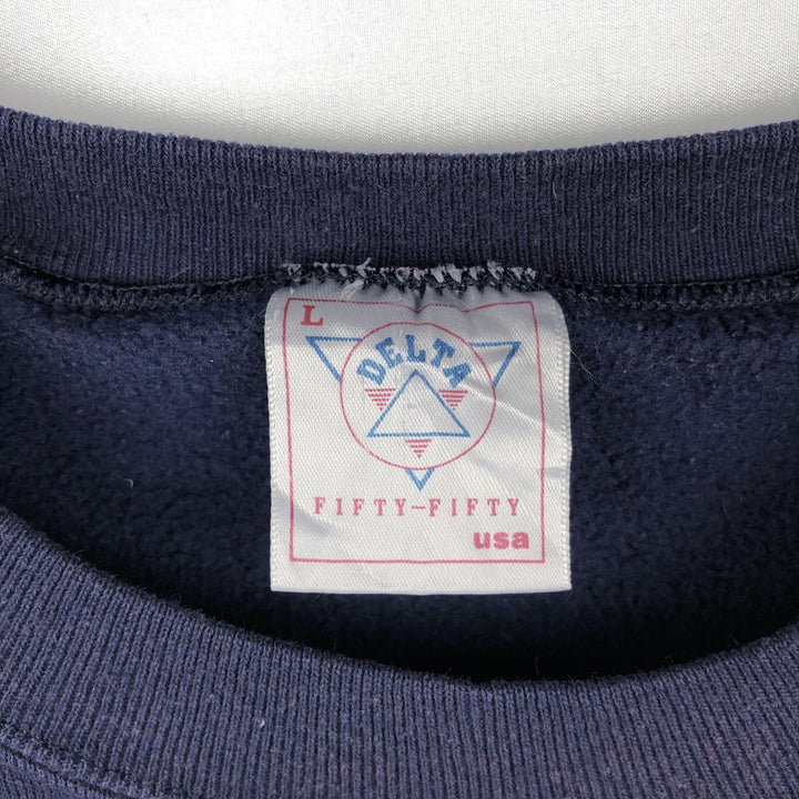 90'S Delta NFL Dallas Cowboys Print Sweatshirt, Made in USA, Men's Size L (Equivalent), Vintage polyester Navy blue Vintage Second Hand