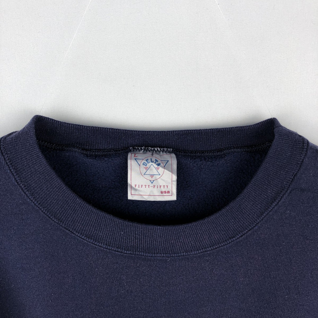 90'S Delta NFL Dallas Cowboys Print Sweatshirt, Made in USA, Men's Size L (Equivalent), Vintage polyester Navy blue Vintage Second Hand