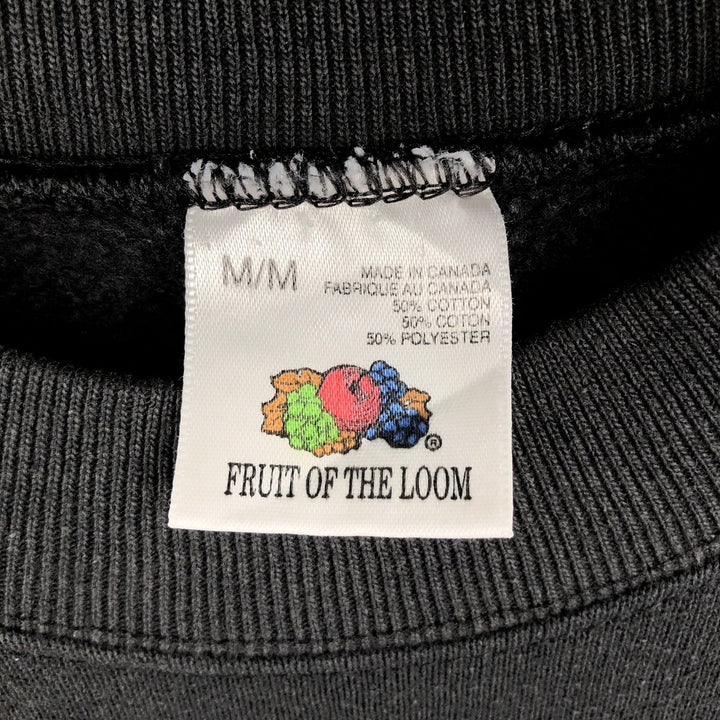90'S Fruit of the Loom NHL Boston Bruins Print Sweatshirt, Made in Canada, Men's Size M (approx.) cotton black type Vintage Second Hand
