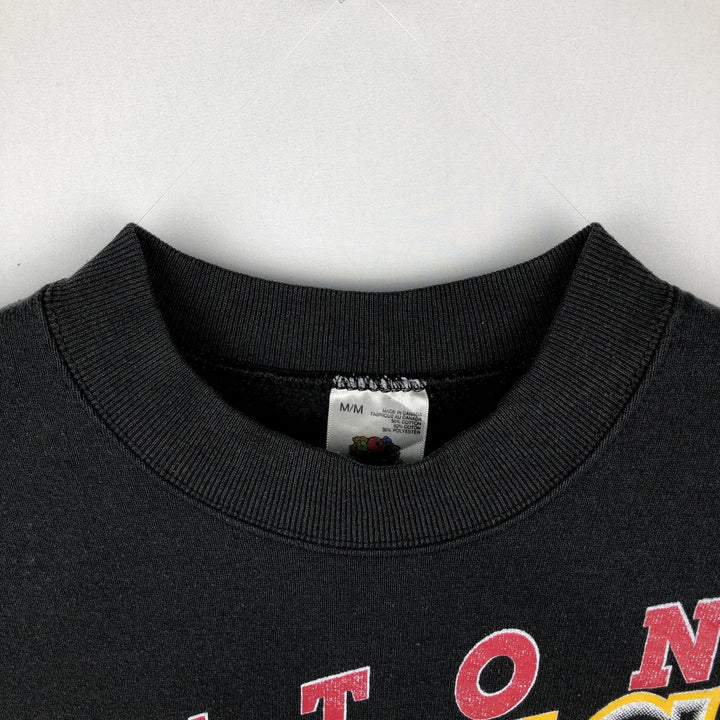 90'S Fruit of the Loom NHL Boston Bruins Print Sweatshirt, Made in Canada, Men's Size M (approx.) cotton black type Vintage Second Hand