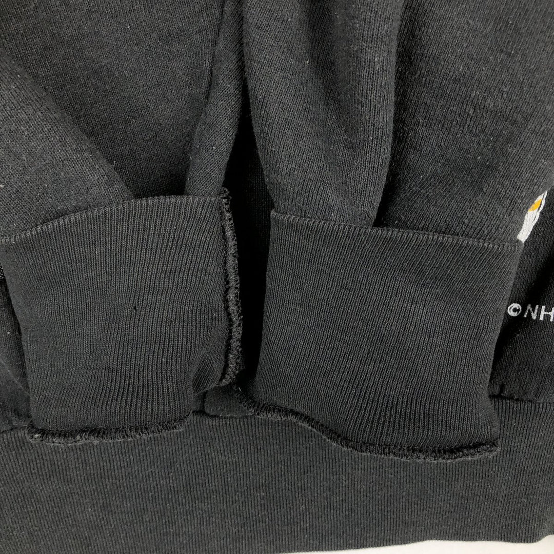 90'S Fruit of the Loom NHL Boston Bruins Print Sweatshirt, Made in Canada, Men's Size M (approx.) cotton black type Vintage Second Hand