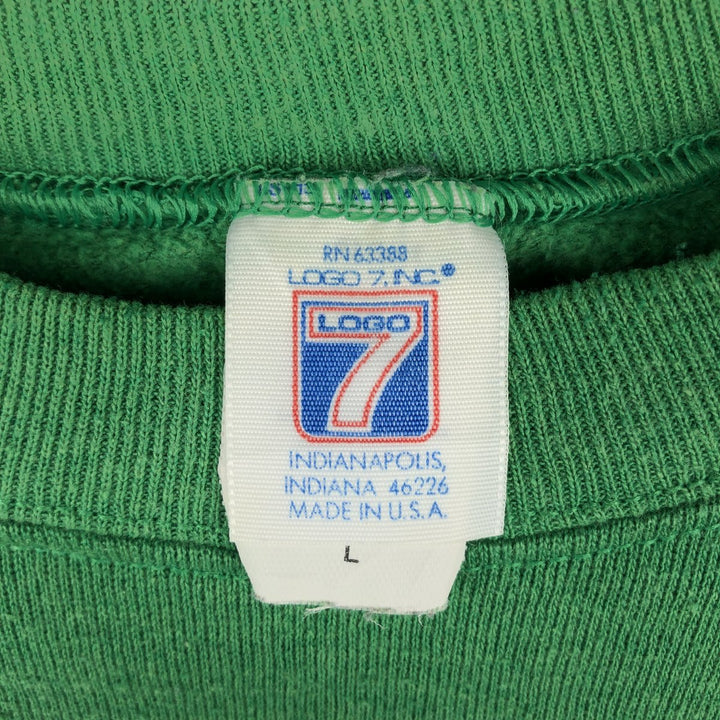 90'S LOGO7 NFL Philadelphia Eagles Print Sweatshirt, Made in USA, Men's Size L (Equivalent), Vintage cotton green type Vintage Second Hand