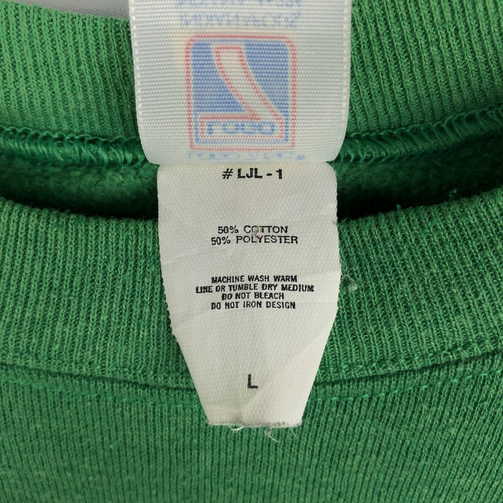 90'S LOGO7 NFL Philadelphia Eagles Print Sweatshirt, Made in USA, Men's Size L (Equivalent), Vintage cotton green type Vintage Second Hand