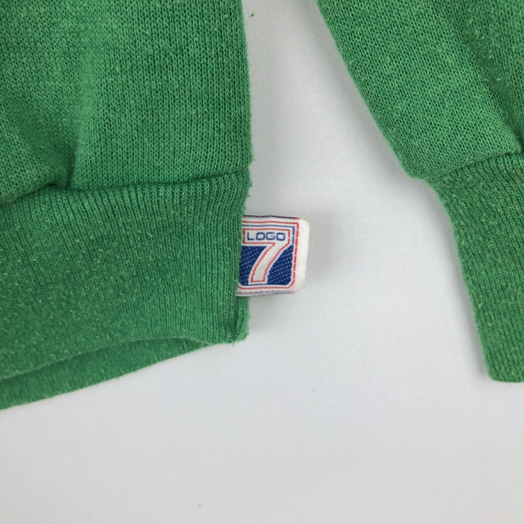 90'S LOGO7 NFL Philadelphia Eagles Print Sweatshirt, Made in USA, Men's Size L (Equivalent), Vintage cotton green type Vintage Second Hand