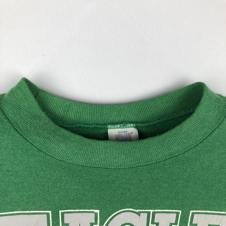 90'S LOGO7 NFL Philadelphia Eagles Print Sweatshirt, Made in USA, Men's Size L (Equivalent), Vintage cotton green type Vintage Second Hand