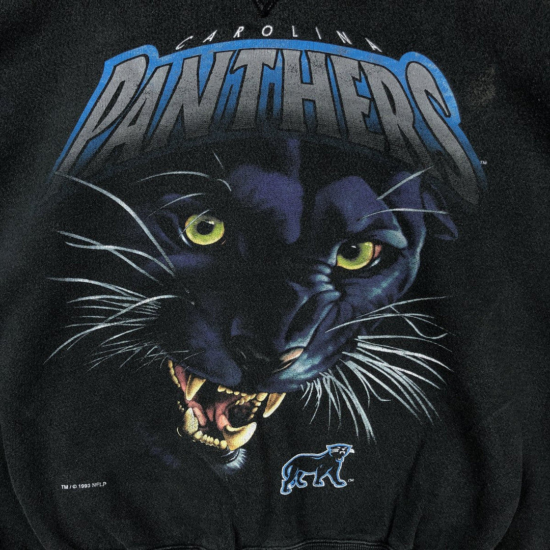 Vintage 90'S SALEM NFL Carolina Panthers Print Sweatshirt, Made in USA, Men's Size Large cotton black type Vintage Second Hand