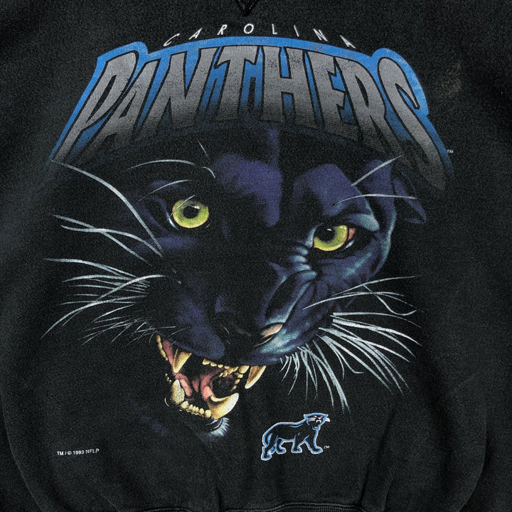 Vintage 90'S SALEM NFL Carolina Panthers Print Sweatshirt, Made in USA, Men's Size Large cotton black type Vintage Second Hand
