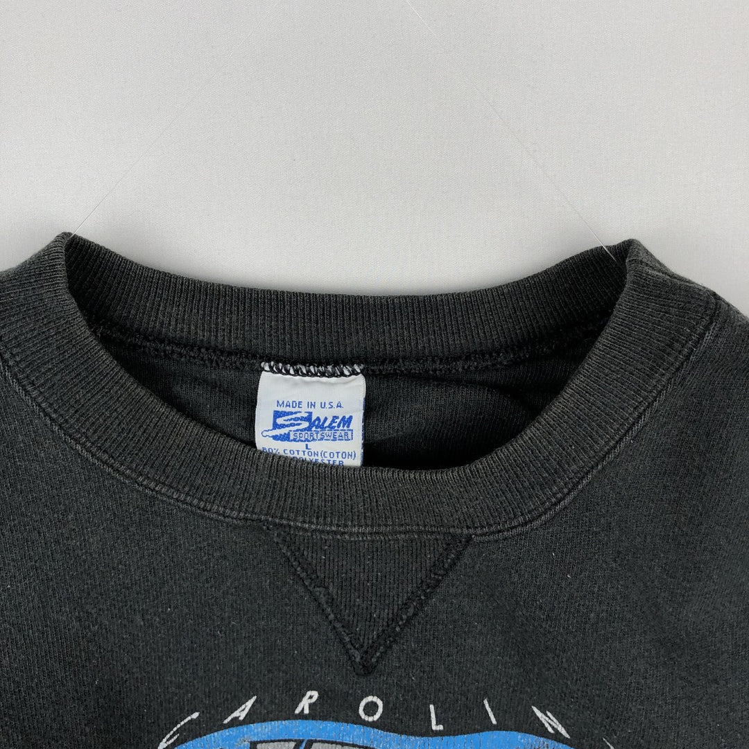 Vintage 90'S SALEM NFL Carolina Panthers Print Sweatshirt, Made in USA, Men's Size Large cotton black type Vintage Second Hand