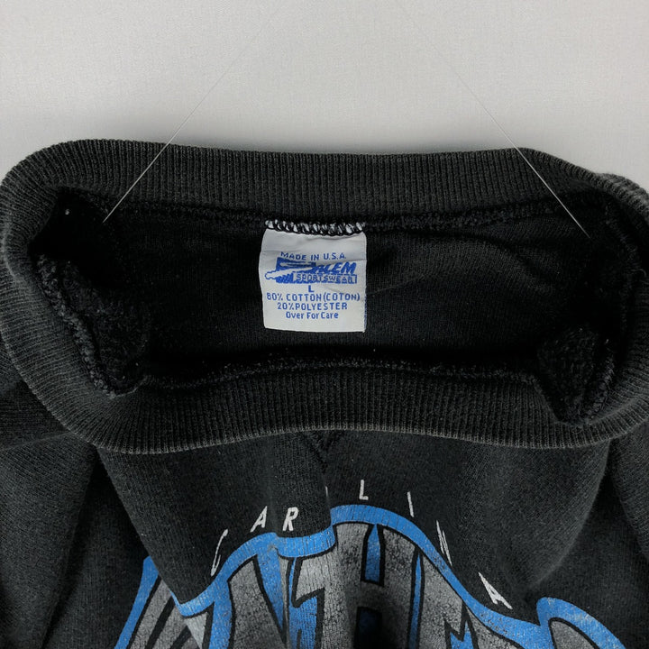 Vintage 90'S SALEM NFL Carolina Panthers Print Sweatshirt, Made in USA, Men's Size Large cotton black type Vintage Second Hand