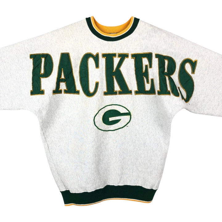 90'S LEGENDS NFL Green Bay Packers Print Sweatshirt, Made in USA, Men's Size L (Equivalent), Vintage cotton gray type Vintage Second Hand