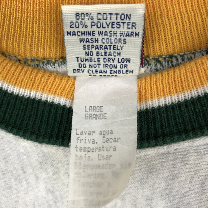90'S LEGENDS NFL Green Bay Packers Print Sweatshirt, Made in USA, Men's Size L (Equivalent), Vintage cotton gray type Vintage Second Hand