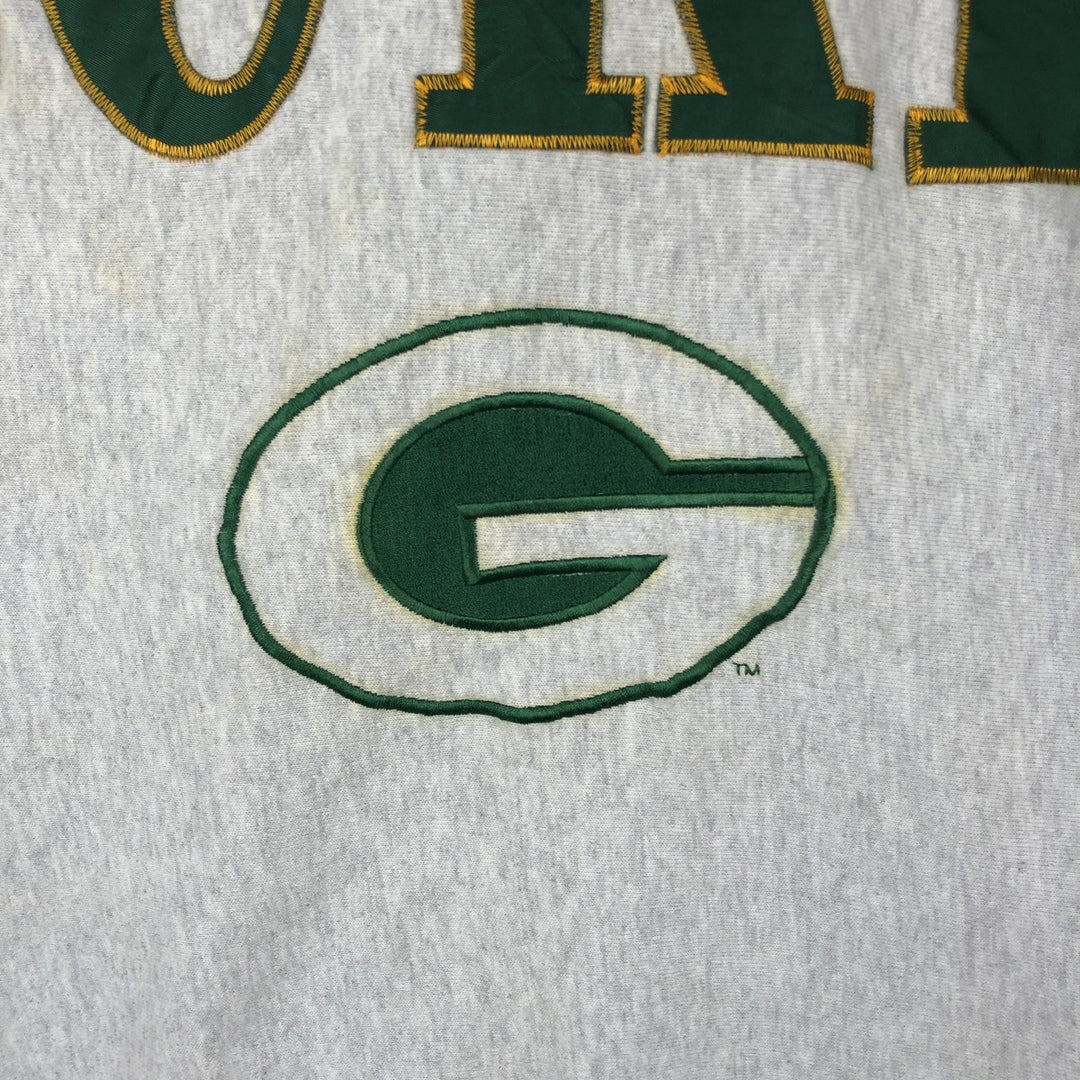 90'S LEGENDS NFL Green Bay Packers Print Sweatshirt, Made in USA, Men's Size L (Equivalent), Vintage cotton gray type Vintage Second Hand