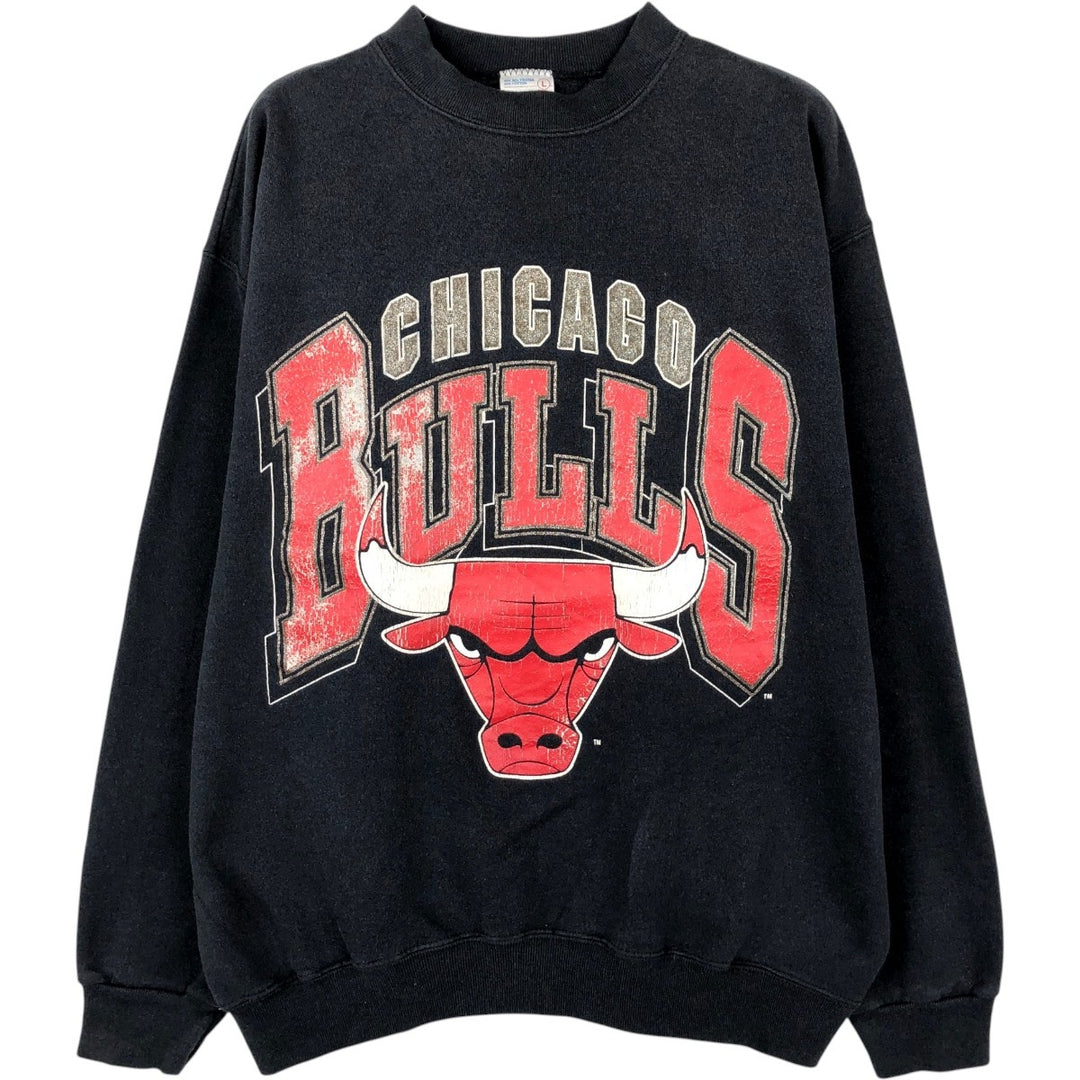 ARTEX NBA CHICAGO BULLS Logo Sweatshirt, Made in USA, Men's Size L (Equivalent), Vintage polyester black type Vintage Second Hand