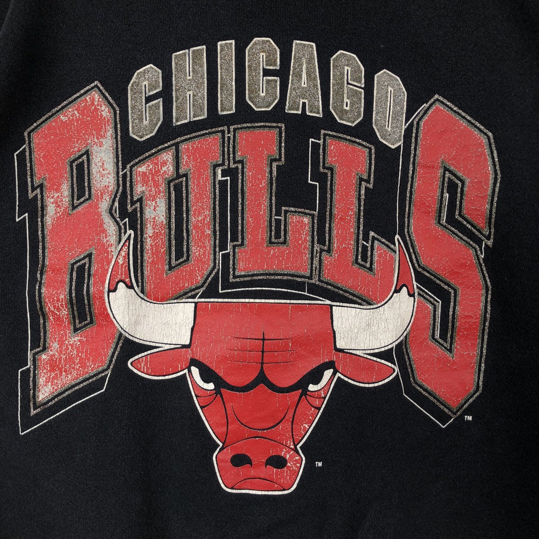 ARTEX NBA CHICAGO BULLS Logo Sweatshirt, Made in USA, Men's Size L (Equivalent), Vintage polyester black type Vintage Second Hand
