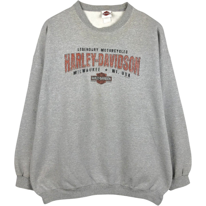 Big size Harley-Davidson Advertising sweatshirt, men's XXXL equivalent unclear gray type Vintage Second Hand