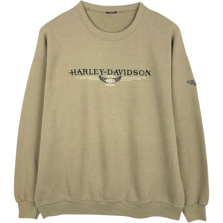 Harley-Davidson Advertising Sweatshirt, Men's XL Size unclear Khaki type Vintage Second Hand