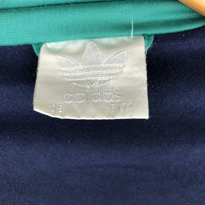 1980'S adidas Trefoil Logo Jersey Track Jacket, Men's Size L polyester navy blue type Vintage Second Hand