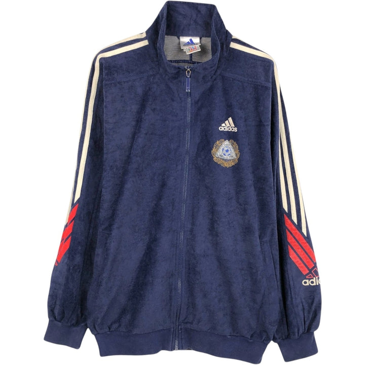 90s-00'S Adidas Jersey Track Jacket, Men's Size Medium polyester navy blue type Vintage Second Hand