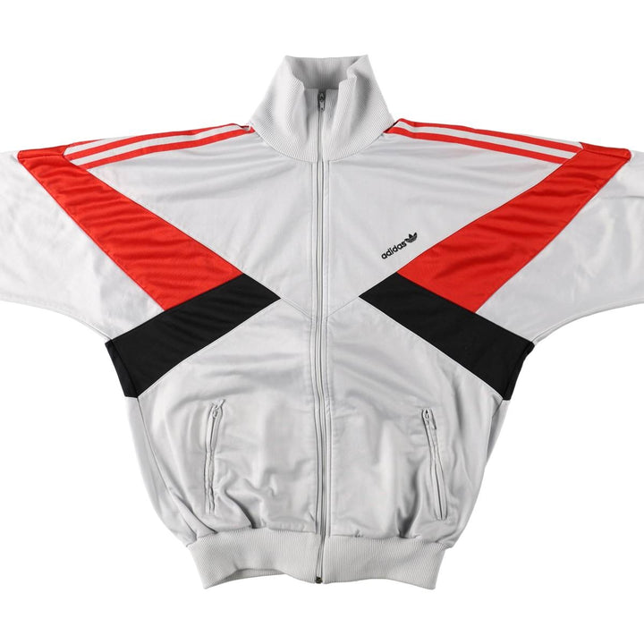 Vintage 80s-90'S Adidas Trefoil Logo Track Jacket, Men's Size Medium polyester gray type Vintage Second Hand