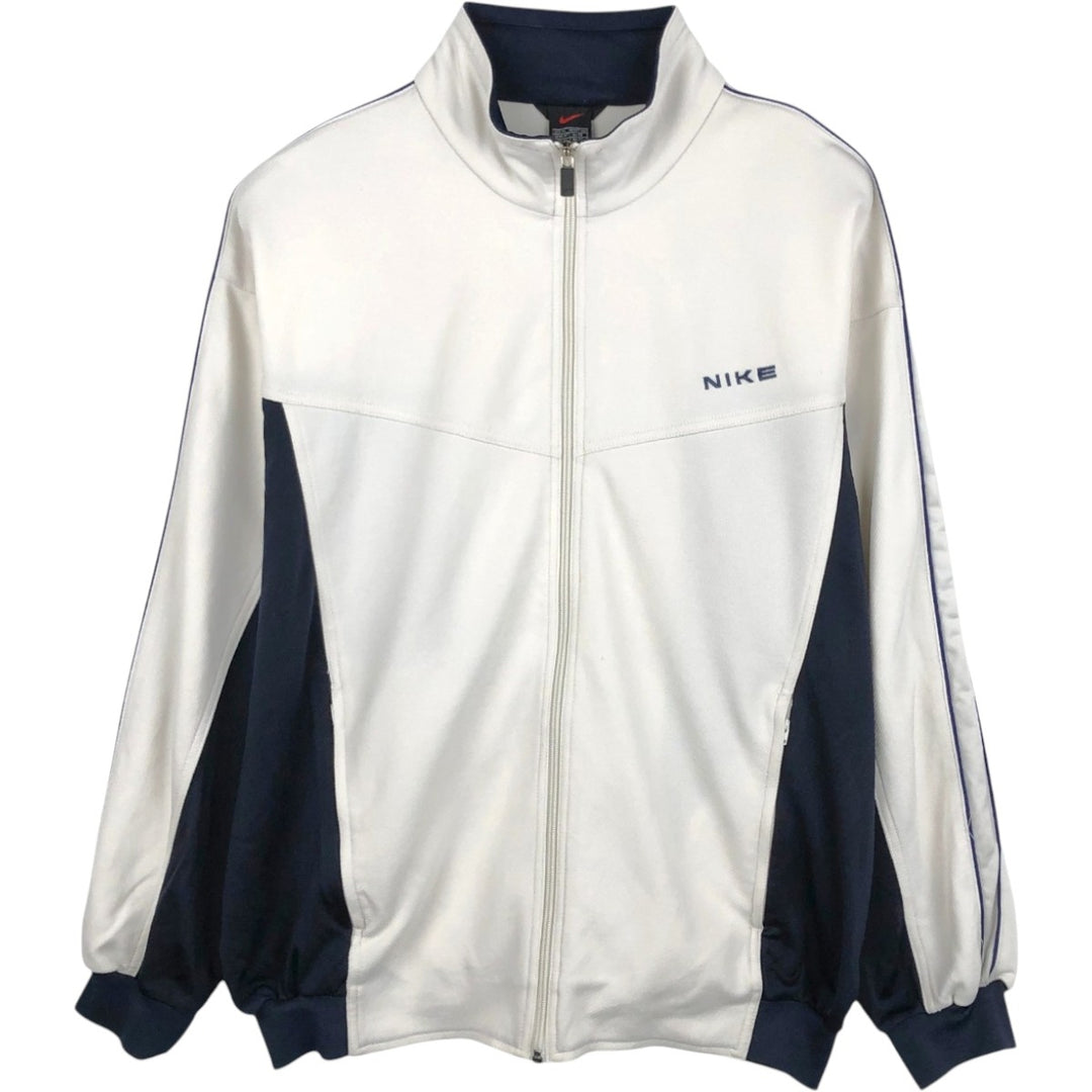 90s-00'S Nike Track Jacket, Men's Size XL unclear white type Vintage Second Hand