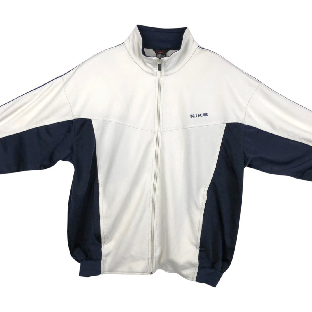 90s-00'S Nike Track Jacket, Men's Size XL unclear white type Vintage Second Hand