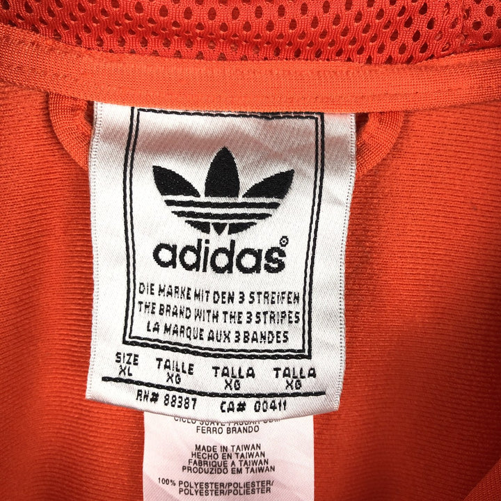 2000'S adidas Originals Jersey Hoodie Track Jacket, Men's XL polyester orange type Vintage Second Hand