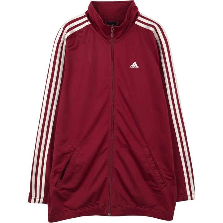 00'S adidas jersey track jacket, men's size S polyester wine-red Vintage Second Hand