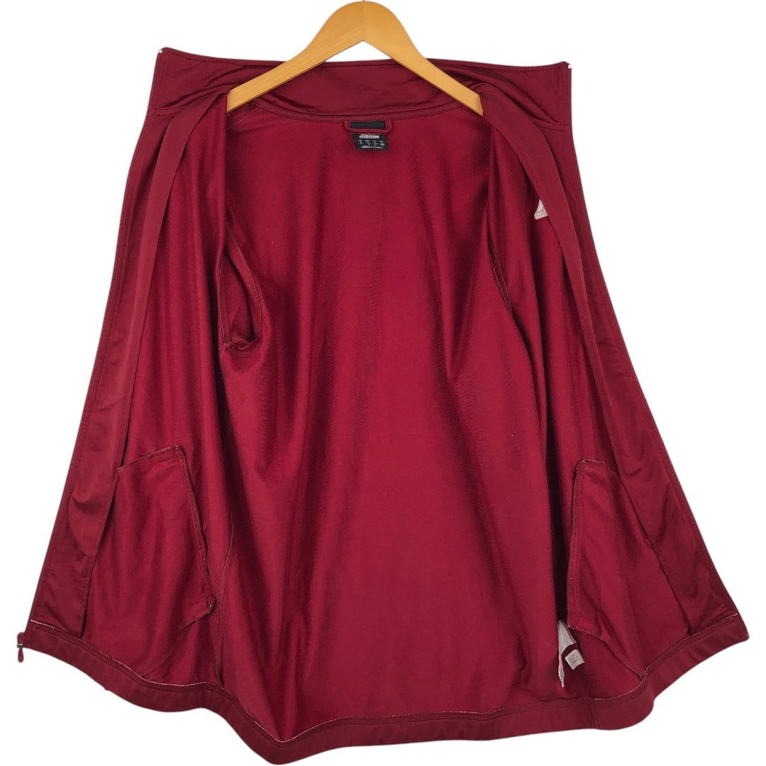 00'S adidas jersey track jacket, men's size S polyester wine-red Vintage Second Hand
