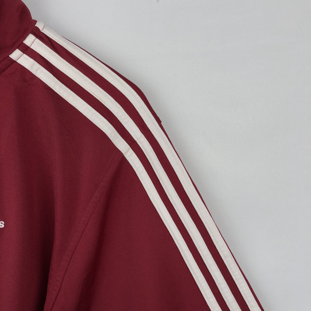 00'S adidas jersey track jacket, men's size S polyester wine-red Vintage Second Hand