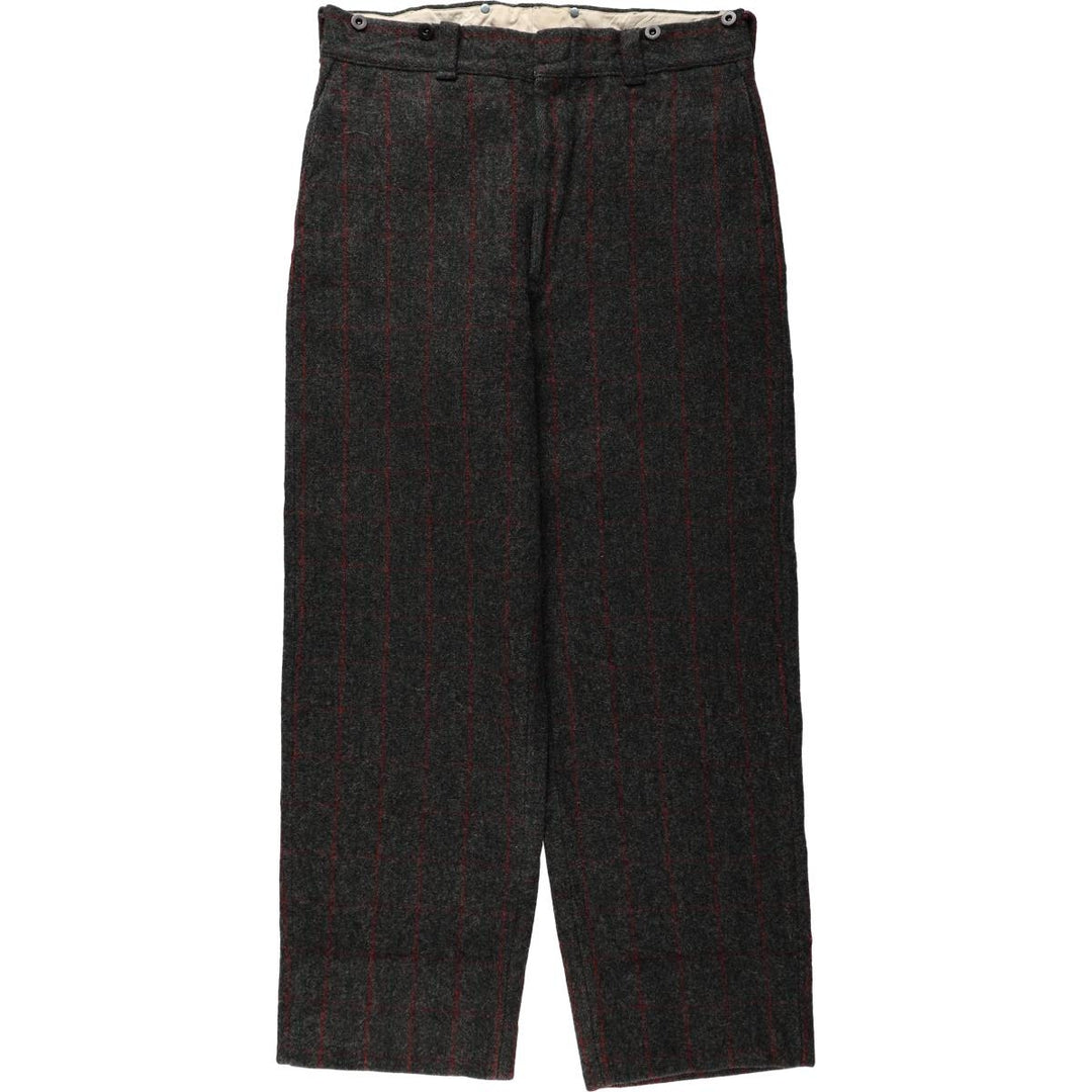 70s-80'S Woolrich Check Pattern Slacks Pants, Made in USA, Men's W36 (approx.), Thick Fabric, Vintage wool gray type Vintage Second Hand