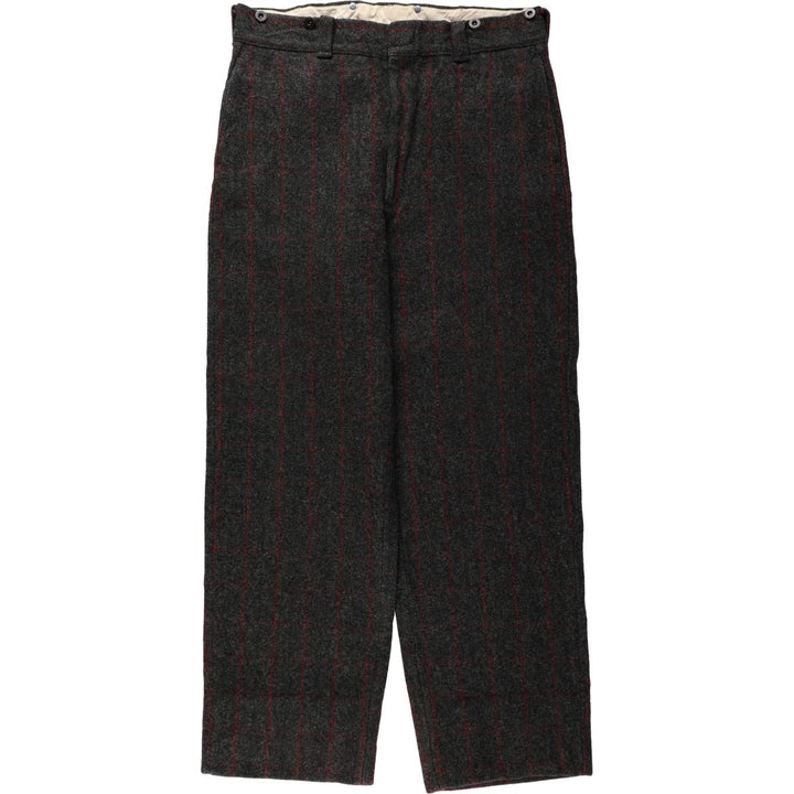 70s-80'S Woolrich Check Pattern Slacks Pants, Made in USA, Men's W36 (approx.), Thick Fabric, Vintage wool gray type Vintage Second Hand
