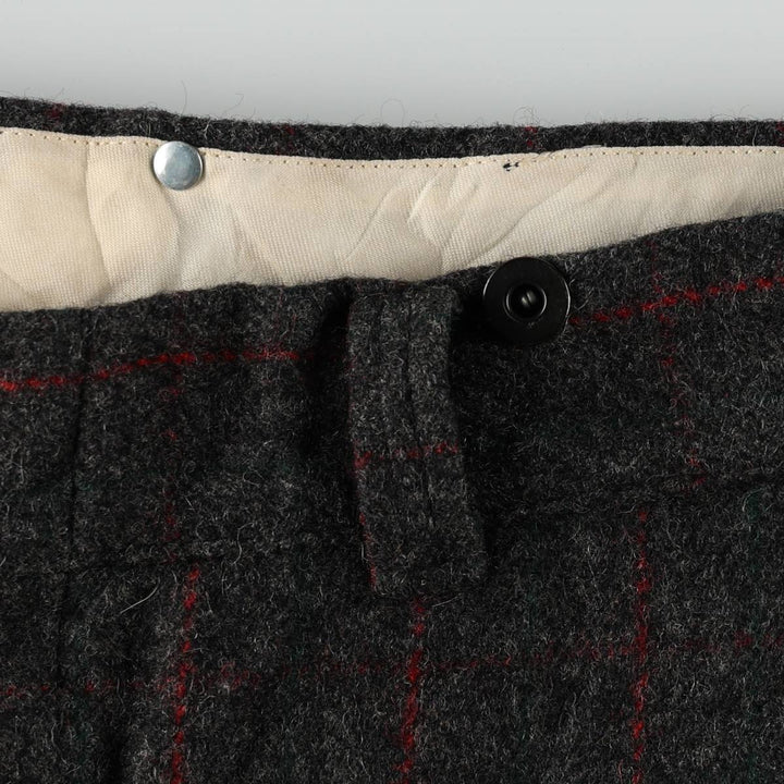 70s-80'S Woolrich Check Pattern Slacks Pants, Made in USA, Men's W36 (approx.), Thick Fabric, Vintage wool gray type Vintage Second Hand