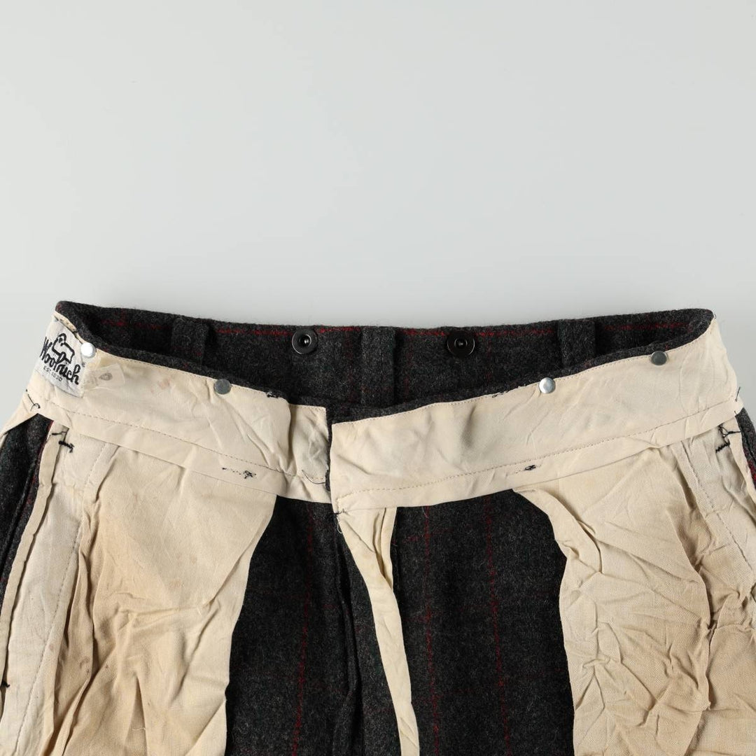 70s-80'S Woolrich Check Pattern Slacks Pants, Made in USA, Men's W36 (approx.), Thick Fabric, Vintage wool gray type Vintage Second Hand