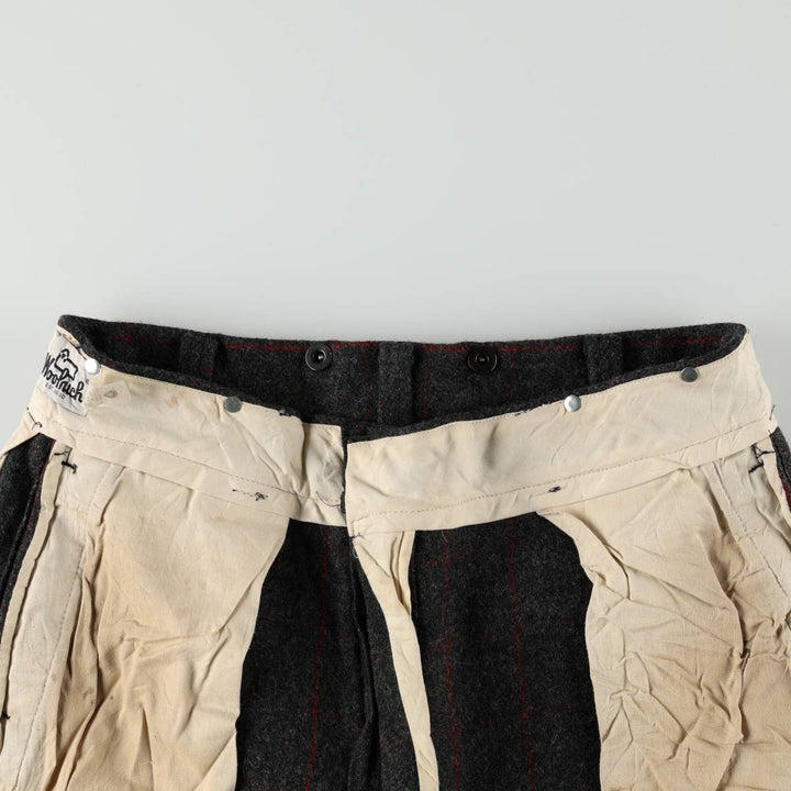 70s-80'S Woolrich Check Pattern Slacks Pants, Made in USA, Men's W36 (approx.), Thick Fabric, Vintage wool gray type Vintage Second Hand