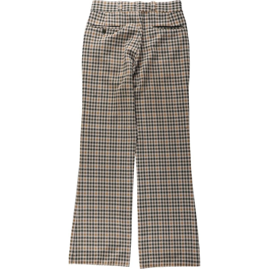 90'S Check Pattern Flare Pants, Men's Size W32 (approx.), Vintage unclear Beige type Vintage Second Hand