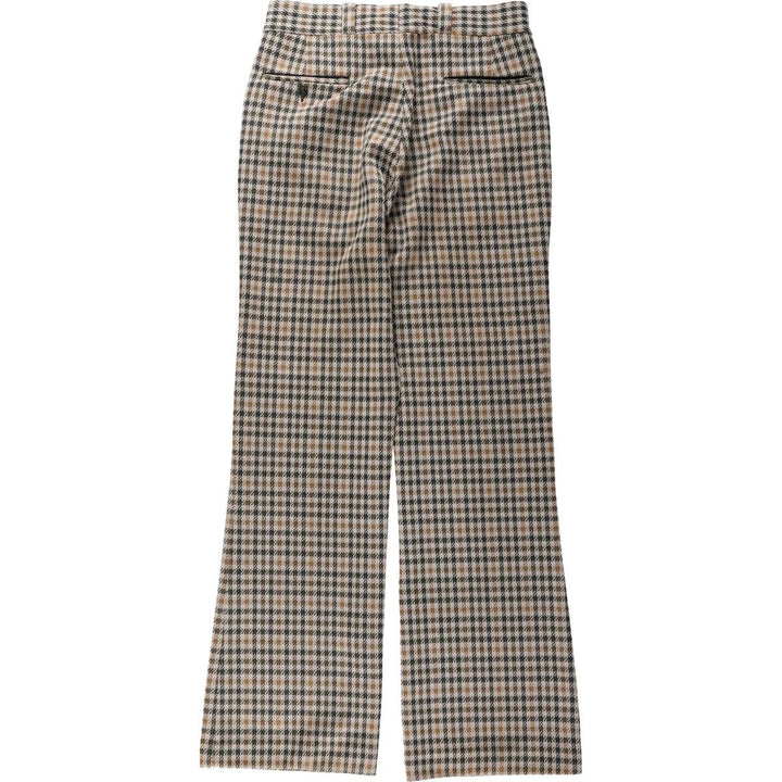 90'S Check Pattern Flare Pants, Men's Size W32 (approx.), Vintage unclear Beige type Vintage Second Hand