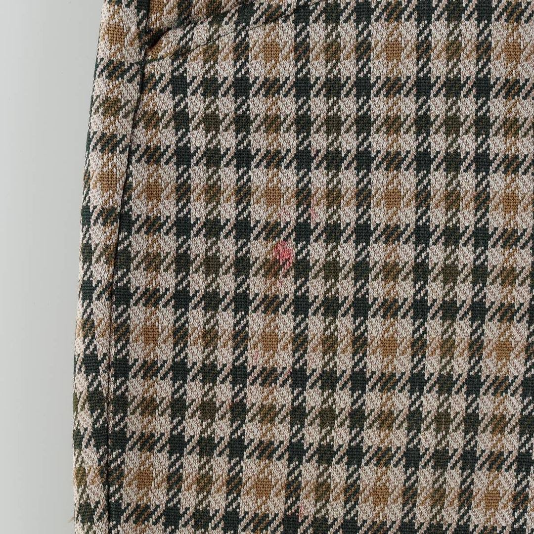90'S Check Pattern Flare Pants, Men's Size W32 (approx.), Vintage unclear Beige type Vintage Second Hand