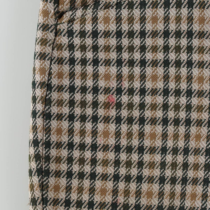 90'S Check Pattern Flare Pants, Men's Size W32 (approx.), Vintage unclear Beige type Vintage Second Hand