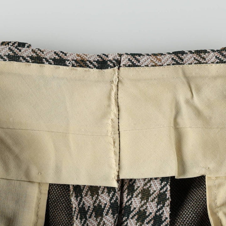 90'S Check Pattern Flare Pants, Men's Size W32 (approx.), Vintage unclear Beige type Vintage Second Hand