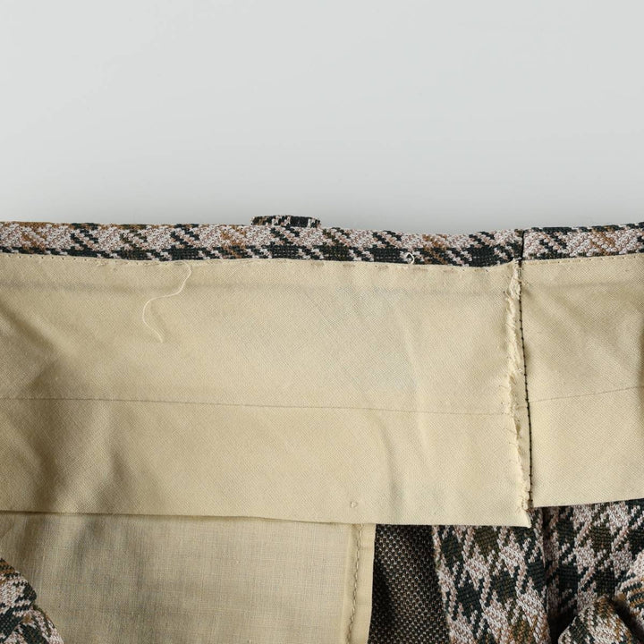 90'S Check Pattern Flare Pants, Men's Size W32 (approx.), Vintage unclear Beige type Vintage Second Hand