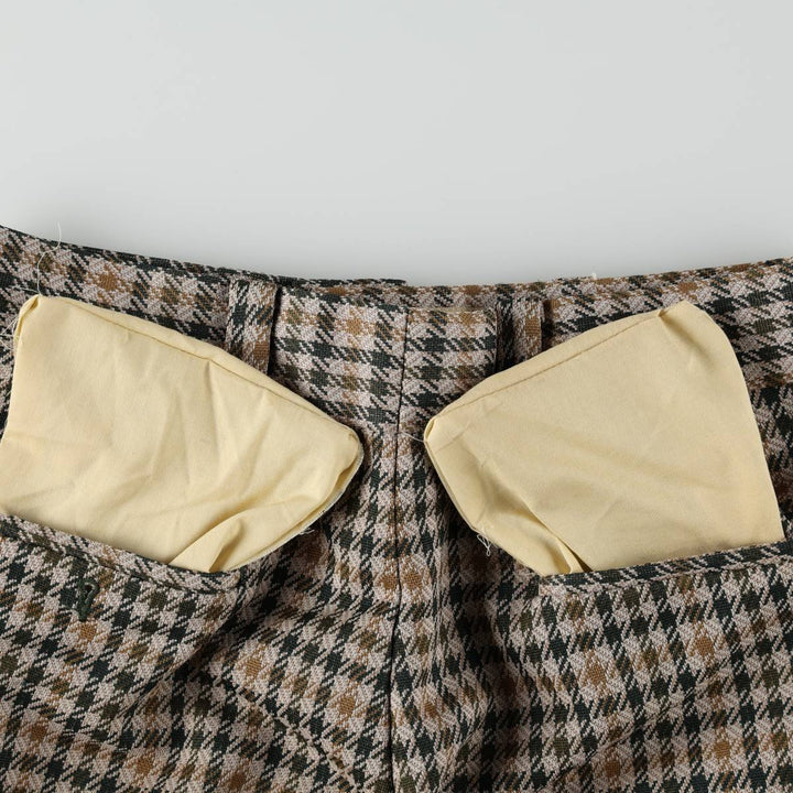 90'S Check Pattern Flare Pants, Men's Size W32 (approx.), Vintage unclear Beige type Vintage Second Hand