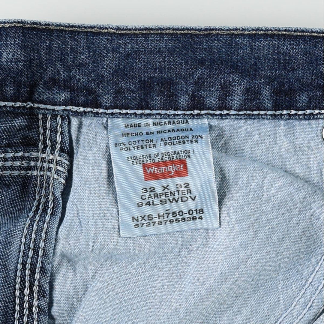 00'S Wrangler CARPENTER denim painter pants for men, equivalent to W32 cotton blue type Vintage Second Hand