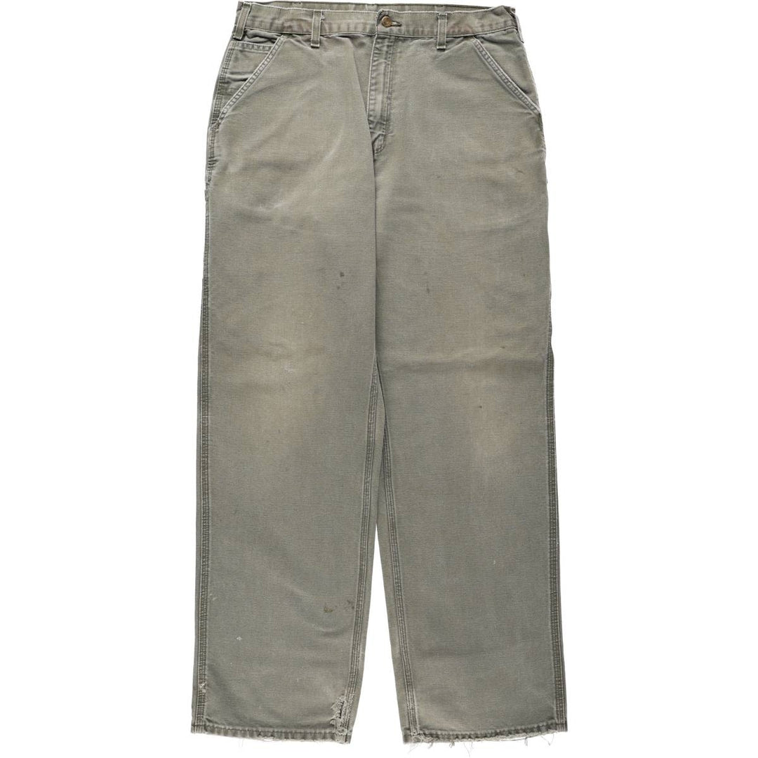 00'S Carhartt Dungaree Fit Duck Painter Pants Men's W35 equivalent cotton Khaki type Vintage Second Hand