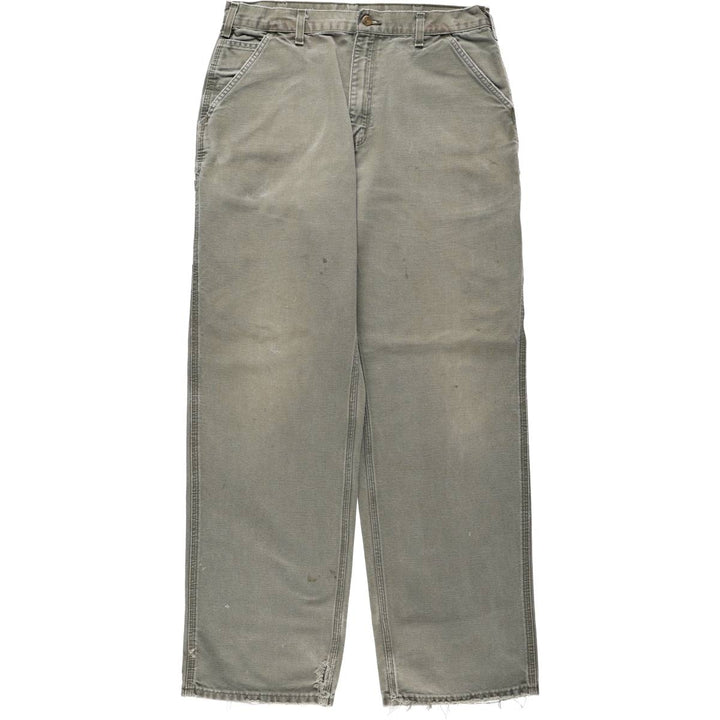 00'S Carhartt Dungaree Fit Duck Painter Pants Men's W35 equivalent cotton Khaki type Vintage Second Hand