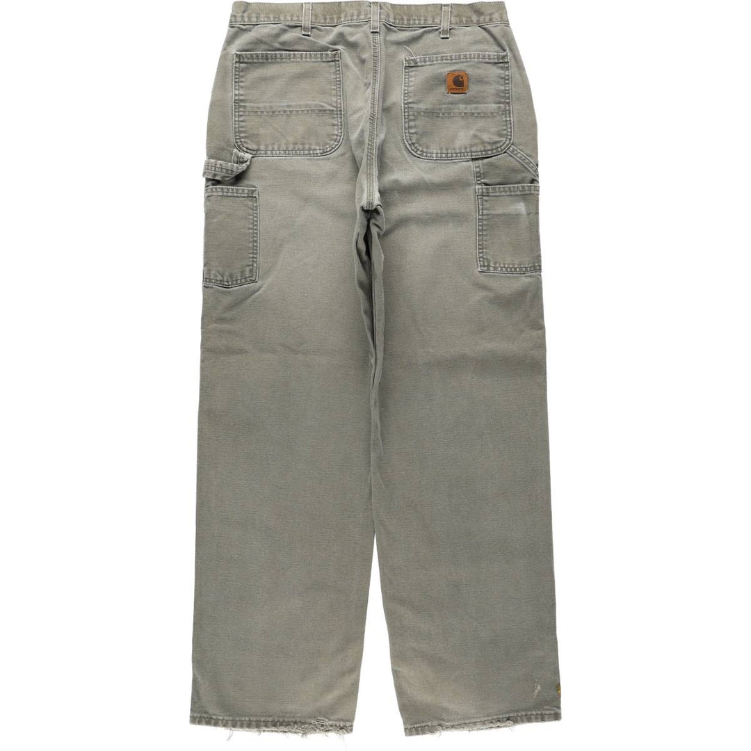 00'S Carhartt Dungaree Fit Duck Painter Pants Men's W35 equivalent cotton Khaki type Vintage Second Hand