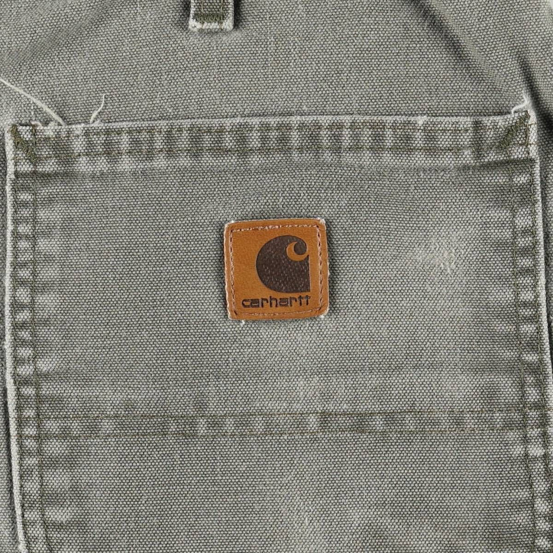 00'S Carhartt Dungaree Fit Duck Painter Pants Men's W35 equivalent cotton Khaki type Vintage Second Hand