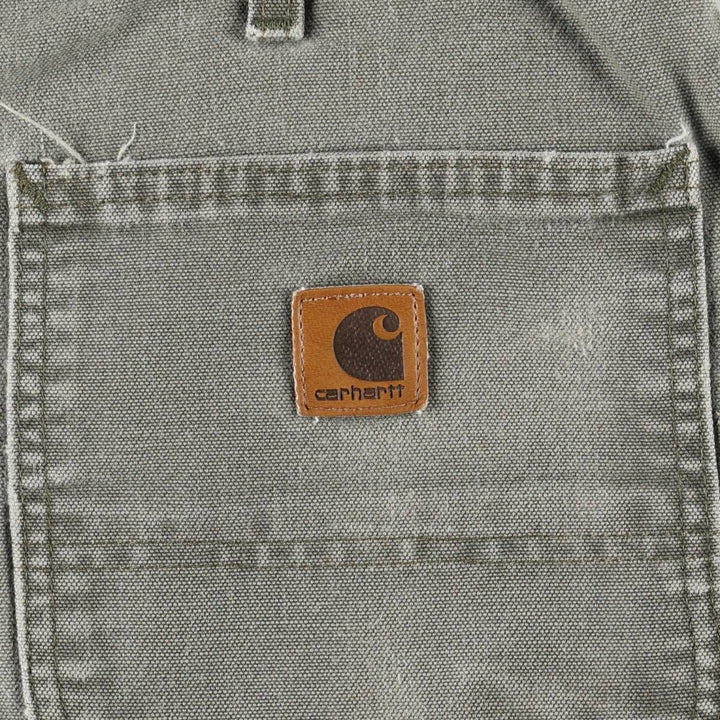 00'S Carhartt Dungaree Fit Duck Painter Pants Men's W35 equivalent cotton Khaki type Vintage Second Hand
