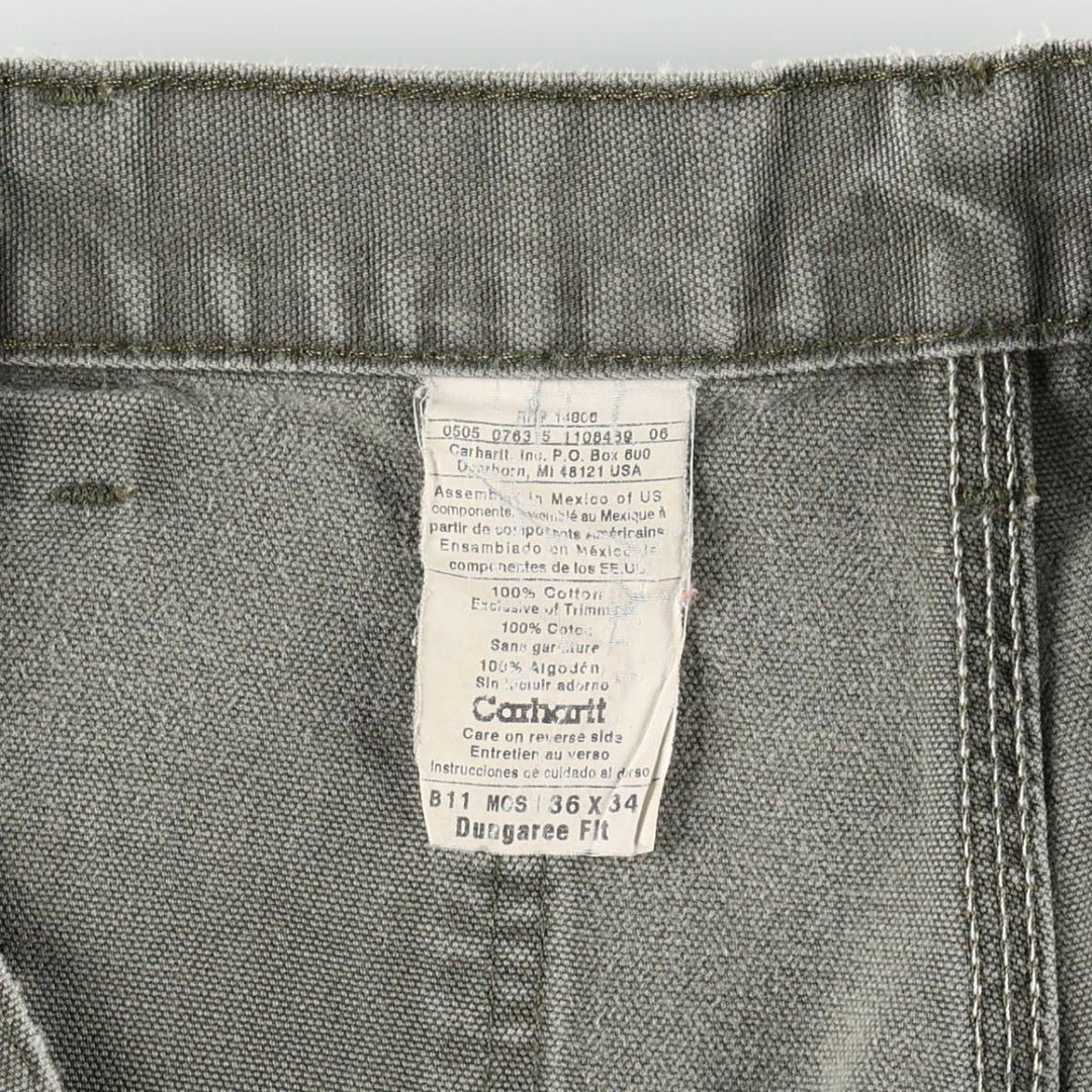 00'S Carhartt Dungaree Fit Duck Painter Pants Men's W35 equivalent cotton Khaki type Vintage Second Hand