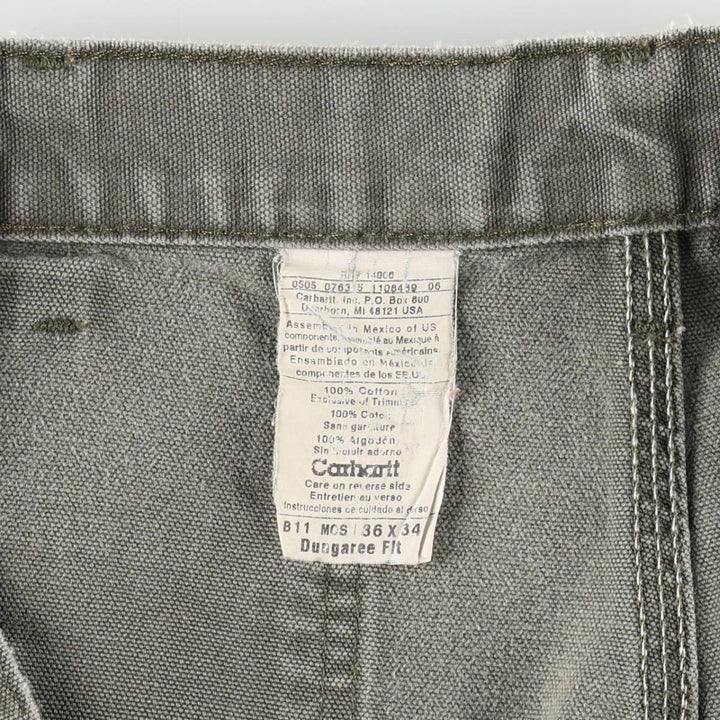 00'S Carhartt Dungaree Fit Duck Painter Pants Men's W35 equivalent cotton Khaki type Vintage Second Hand